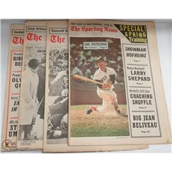 ESTATE 10 X SPORTING NEWS MAGAZINES 1960'S