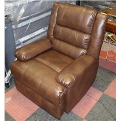 NEW BROWN LEATHERETTE RECLINING CHAIR