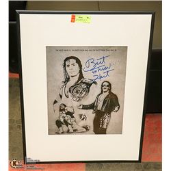 WWE HOF BRETT THE HIT MAN HEART SIGNED PHOTO