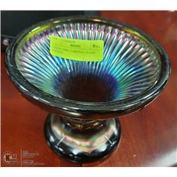 CANDY DISH, CARNIVAL GLASS, FOOTED