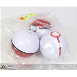 LOT OF 3 POKEBALLS WITH CARDS, DICE ETC.