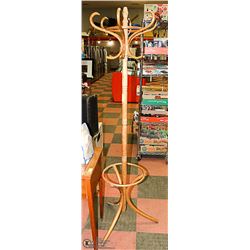 SOLID WOOD 12 PEG COAT RACK WITH SWIVEL