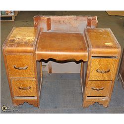 ANTIQUE WOODEN VANITY WITH MIRROR FRAME