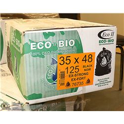 CASE OF 125 EXTRA STRONG BLACK GARBAGE BAGS