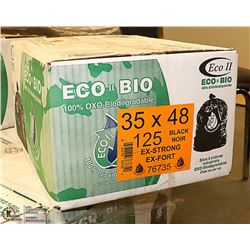 CASE OF 125 EXTRA STRONG BLACK GARBAGE BAGS