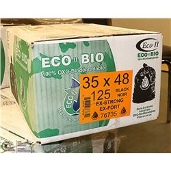 CASE OF 125 EXTRA STRONG BLACK GARBAGE BAGS