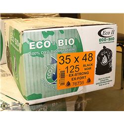 CASE OF 125 EXTRA STRONG BLACK GARBAGE BAGS
