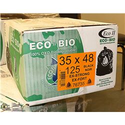 CASE OF 125 EXTRA STRONG BLACK GARBAGE BAGS