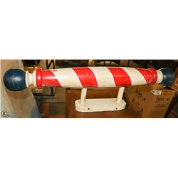 WOODEN ANTIQUE LOOKING BARBERS POLE. MOUNTABLE.