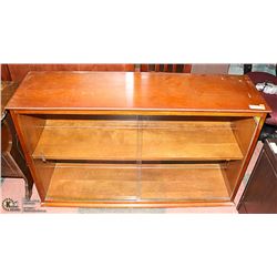 SOLID WOOD BOOKSHELF WITH SLIDING GLASS
