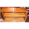 Image 1 : SOLID WOOD BOOKSHELF WITH SLIDING GLASS