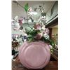 Image 1 : PINK FAUX FLORAL ARRANGEMENT WITH VASE