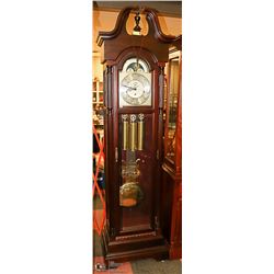 CHERRY MAPLE GRANDFATHER CLOCK. 24" X 15" X 88"