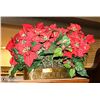 Image 1 : 24" POINSETTIA IN BRASS PLANTER