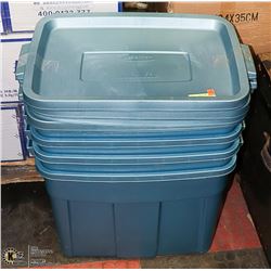 SET OF 4 RUBBERMAID ROUGHNECK STORAGE