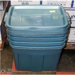 SET OF 4 RUBBERMAID ROUGHNECK STORAGE