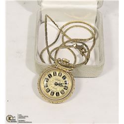 VINTAGE LADIES PENDANT POCKET WATCH ON CHAIN