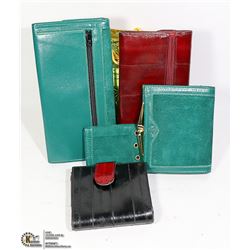 ASSORTED VINTAGE EEL SKIN WALLETS