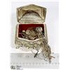 Image 1 : VINTAGE ORNATE JEWELLERY BOX FULL OF JEWELLERY