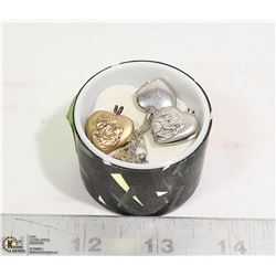 SET OF 3 10K GOLD HEART LOCKETS WITH CHAINS