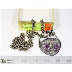LARGE AMETHYST NECKLACE WITH CHAIN