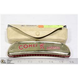 VINTAGE HOHNER COMET HARMONICA IN CASE