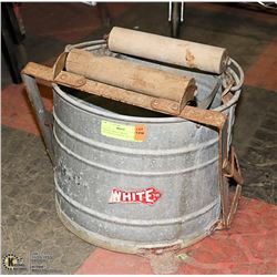VINTAGE WHITE BRAND GALVANIZED MOP BUCKET