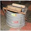 Image 1 : VINTAGE WHITE BRAND GALVANIZED MOP BUCKET