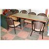 Image 1 : LOT WITH 5 COMMERCIAL TABLES INCLUDING 8 ARMCHAIRS
