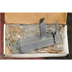 NEW SATIN ALUMINUM 8.5" HIGH SQUARE LAVATORY