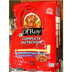 2 BAGS OL' ROY DOG FOOD 8KG