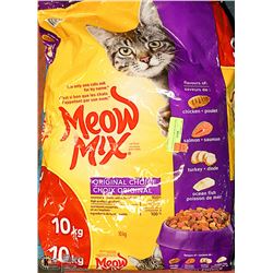 2 BAGS MEOW MIX CAT FOOD 10KG