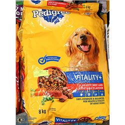 2 BAGS PEDIGREE VITALITY DOG FOOD 8KG