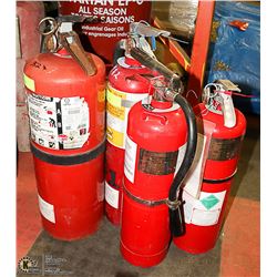 LOT OF 4 ASSORTED SIZE FIRE EXTINGUISHER CHARGED