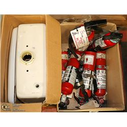 BOX WITH 5 FIRE EXTINGUISHER WITH AMERICAN