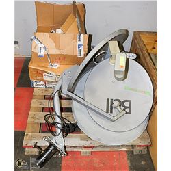 LOT OF 3 CAMP SATELITE DISH WITH RECEIVERS. AS IS