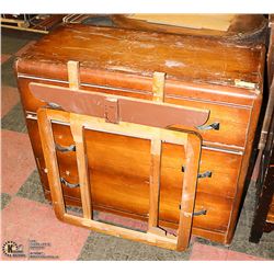 ANTIQUE WOODEN DRESSER WITH MIRROR FRAME