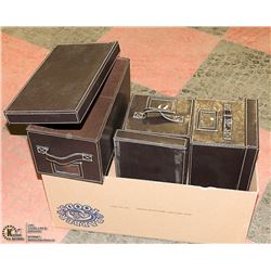 PHOTO BOXES- SET OF 3 LEATHER BOXES