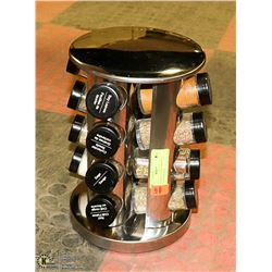 SPICE RACK- STAINLESS STEEL ROTATING WITH 16