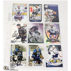 9 AUTOGRAPHED OILERS HOCKEY CARDS INCLUDING