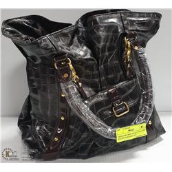 DESIGNOR CROC EFFECT SHOULDER BAG WITH HOURGLASS