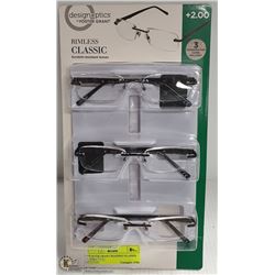 FOSTER GRANT READING GLASSES +2.00