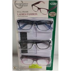 NEW SEALED LDS FOST. GRANT READING GLASSES +2.00