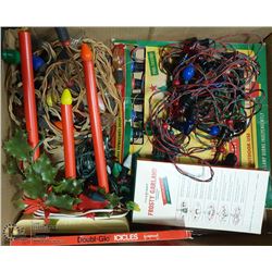 VINTAGE X-MAS LIGHTS AND DECORATIONS