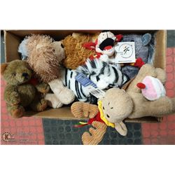 BOX OF STUFFIES.