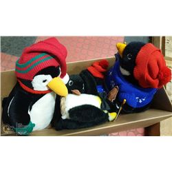 BOX OF PENGUIN STUFFIES.