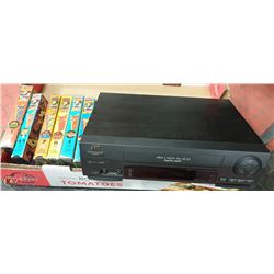 FLAT WITH WORKING JVC VHS PLAYER AND 6