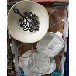 FLAT WITH CORNINGWARE (1 QT & 1 3/4 QT)