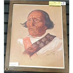 PORTRAIT OF OJAGENTIC 1907 BIO ON REVERSE 12"X15"