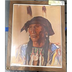 PORTRAIT OF ASSINBONE CHIEF 1908  12"X15"